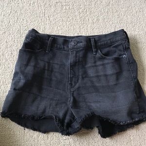 black jean shorts